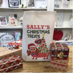 Personalised Dog Santa Sack - Dachshund - Sally Design